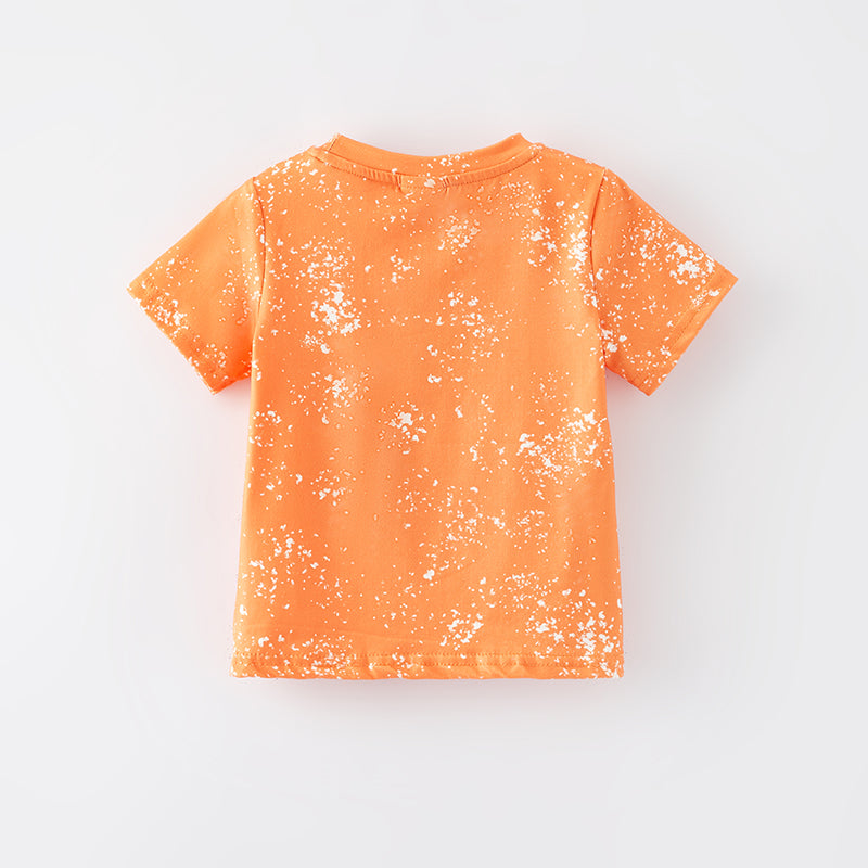 （In Stock E27-3-2）Girls Fall Pumpkin Print Top