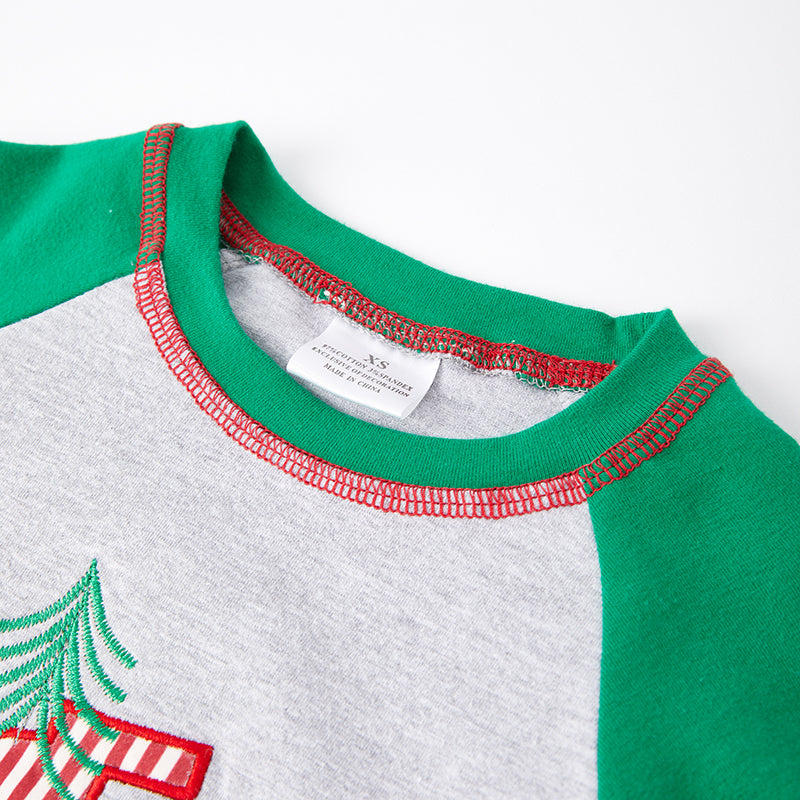 （In Stock L8-2-2）Boys Christmas Applique Cotton Top