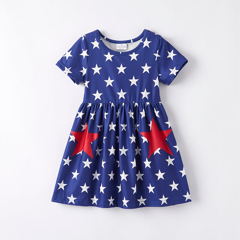 （In Stock）Girls Patriotic Print Dress