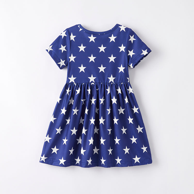 （In Stock）Girls Patriotic Print Dress