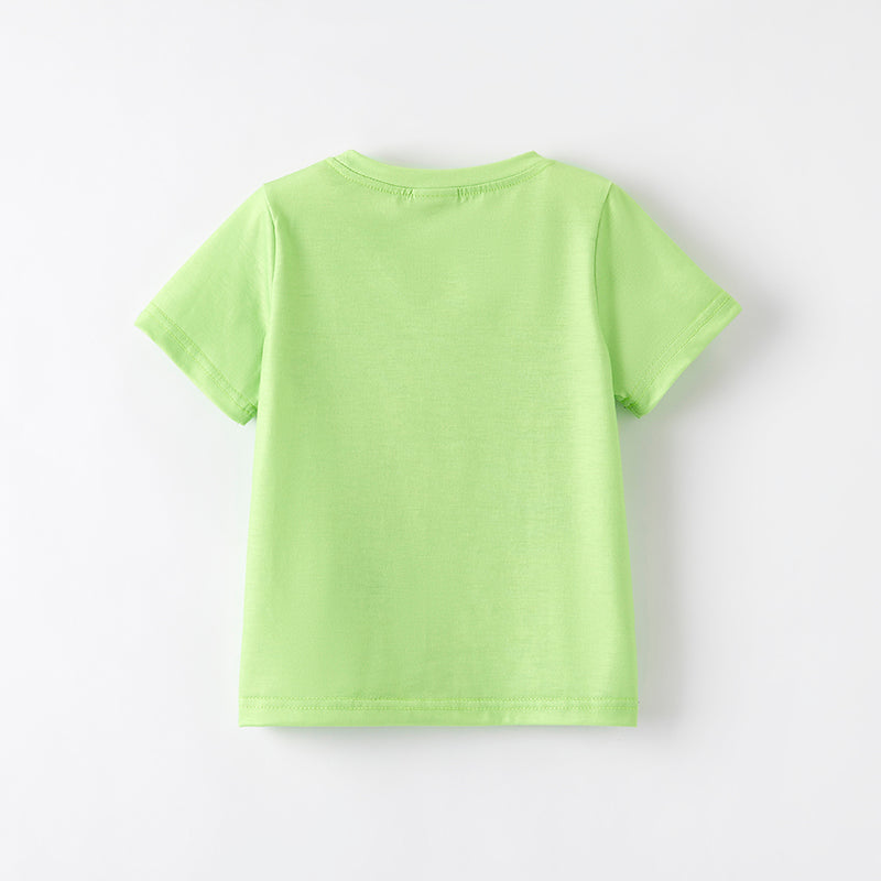 （In Stock）Boys Spring and Summer Shark Print Green Top