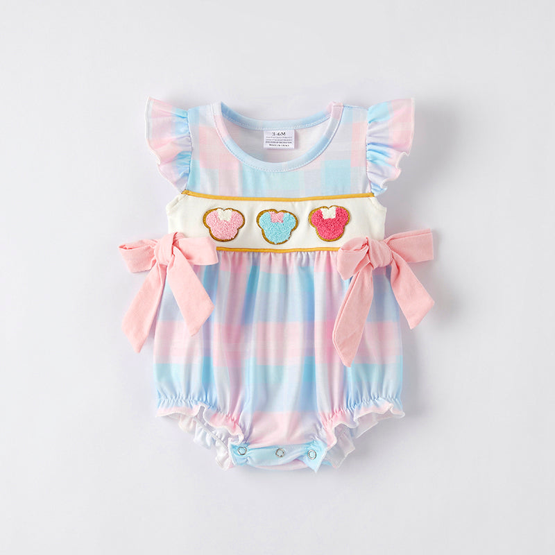 （In Stock）Toddler Girls Spring and Summer Cartoon Applique Romper