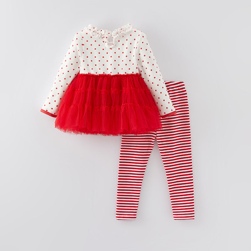 （In Stock E35-1-3）Girls Christmas Applique Outfit Set