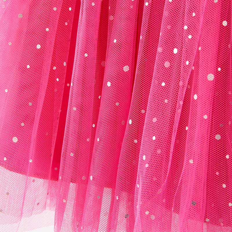 （In Stock E34-2-2）One Pack(9 Pieces total) Girls Christmas Applique Tulle Dress