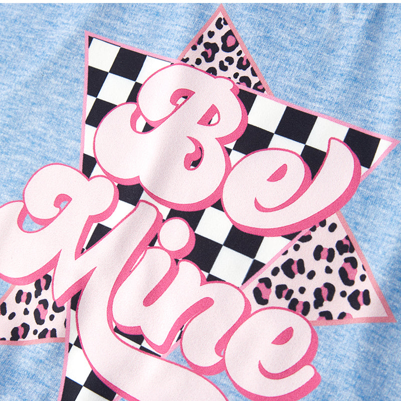 （In Stock L33-5-3）Girls Valentine's Day Be Mine Print Top