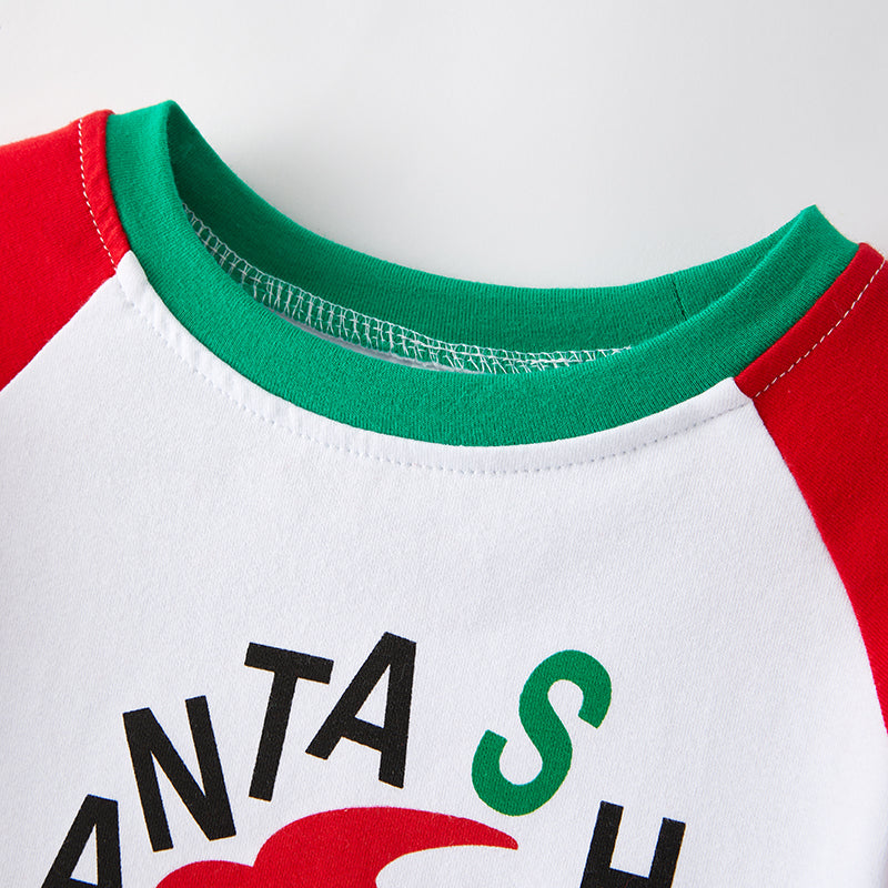 （In Stock G7-3-2）Boys Christmas Santa Print Top