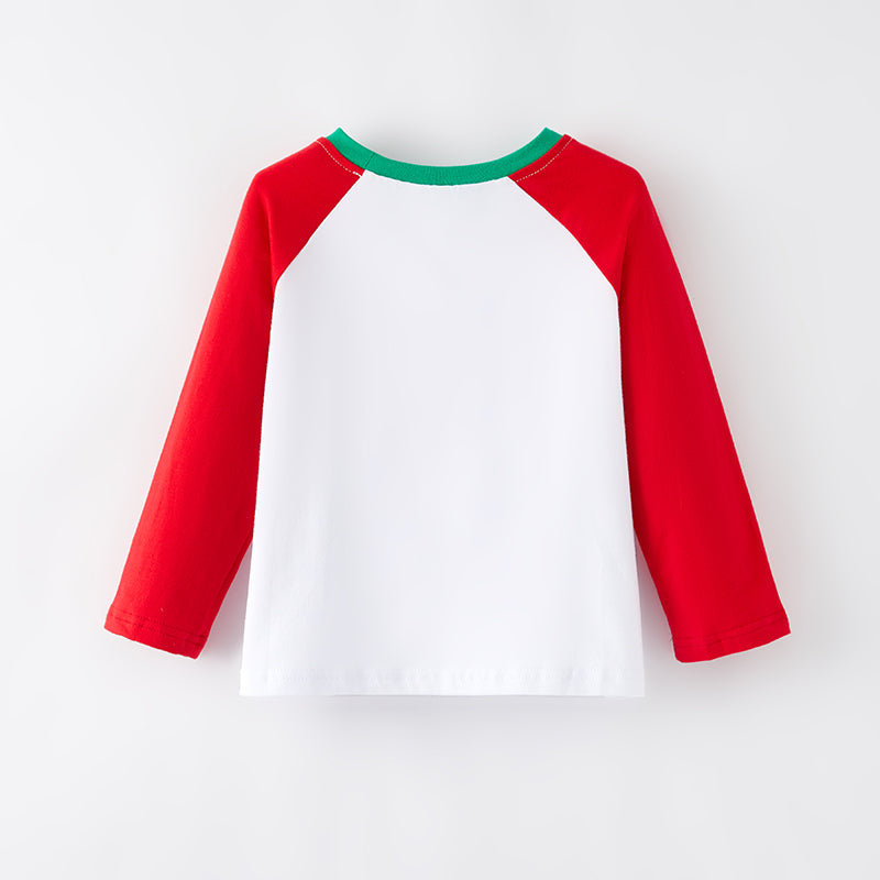 （In Stock G7-3-2）Boys Christmas Santa Print Top