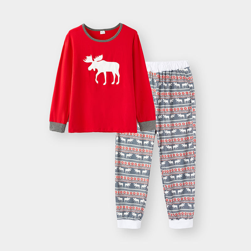 （In Stock G8-3-1）Mommy Christmas Elk Print Pajamas