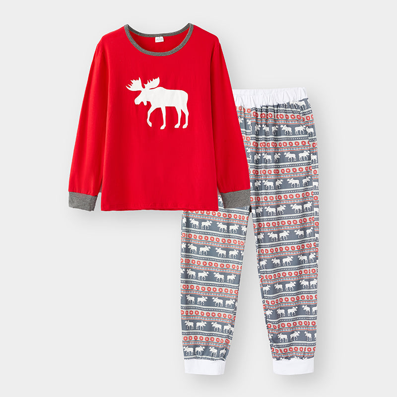 （In Stock G8-5-1）Daddy Christmas Elk Print Pajamas