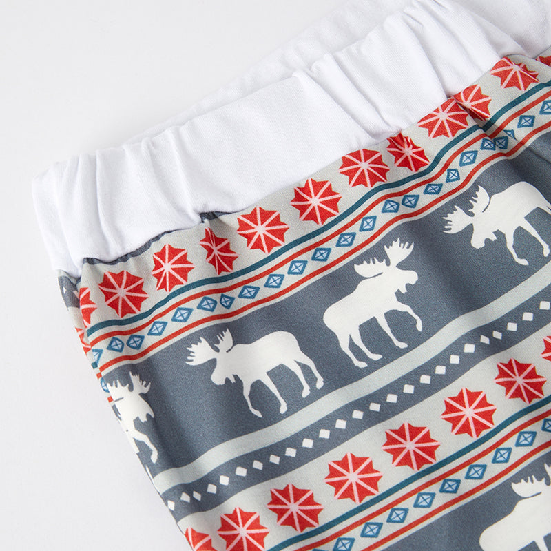 （In Stock G8-5-1）Daddy Christmas Elk Print Pajamas