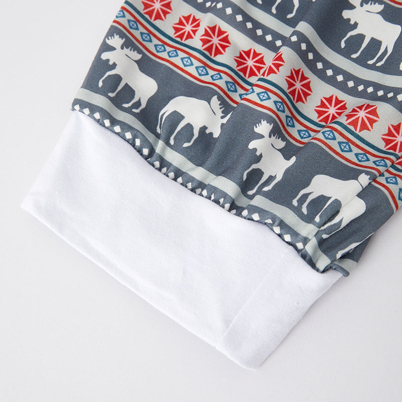 （In Stock G8-5-1）Daddy Christmas Elk Print Pajamas