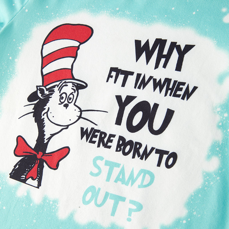 （In Stock L32-1-1）Girls Fall DR SEUSS Print Outfit Set