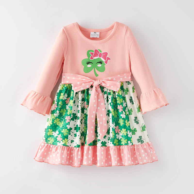 （In Stock G22-5-2）Girls St.Patrick's Day Print Dress