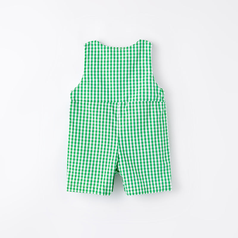 （In Stock G23-3-1）Baby Boys St.Patrick's Day Embroidery Smocked Romper