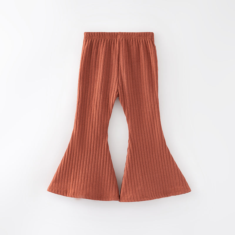 （In Stock G29-5-1）Girls Spring Khaki Rib Fabric Pants