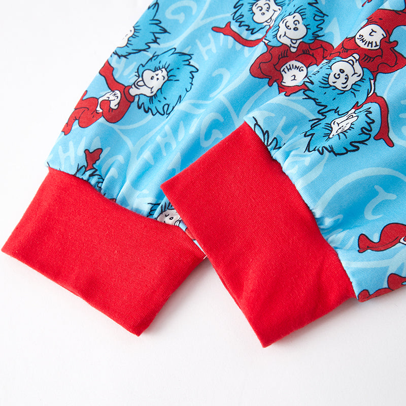 （In Stock L32-2-1）Girls Spring DR SEUSS Print Pajamas