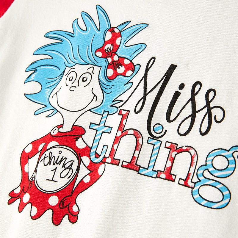 （In Stock L32-2-1）Girls Spring DR SEUSS Print Pajamas