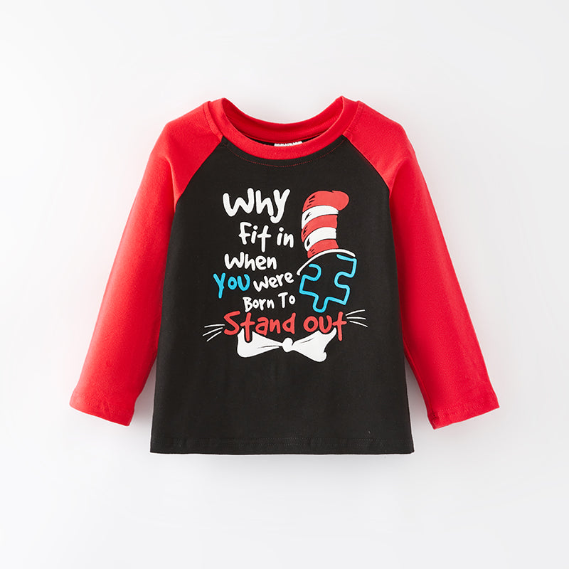 （In Stock L32-2-1）Boys Spring DR SEUSS Print Cotton Top