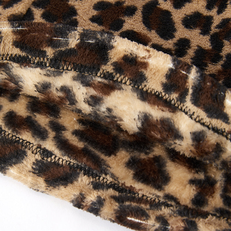 （In Stock L15-4-1）Girls Fall and Winter Leopard Plush Coat