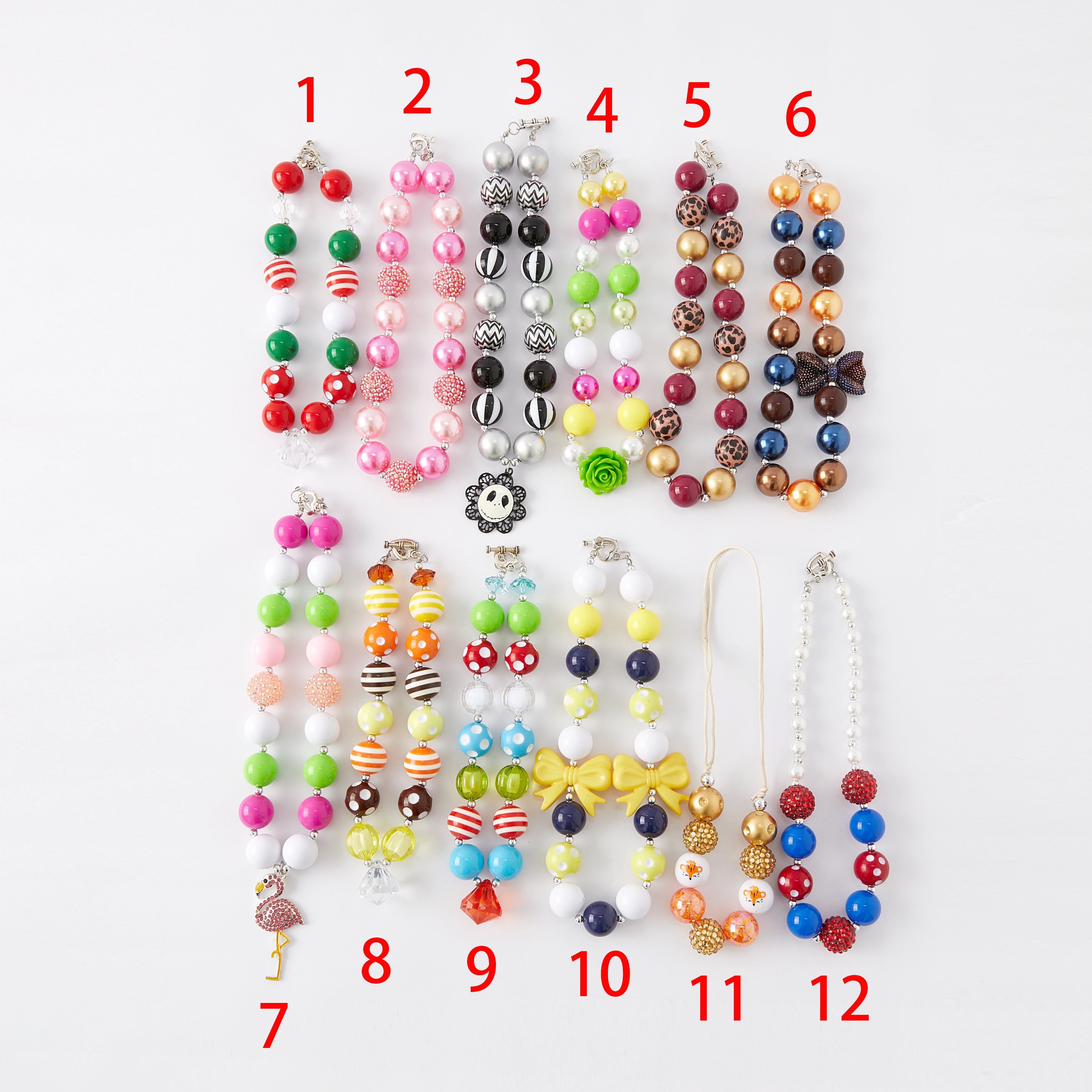 （In Stock G11）Girls Rhinestone Beaded Necklace