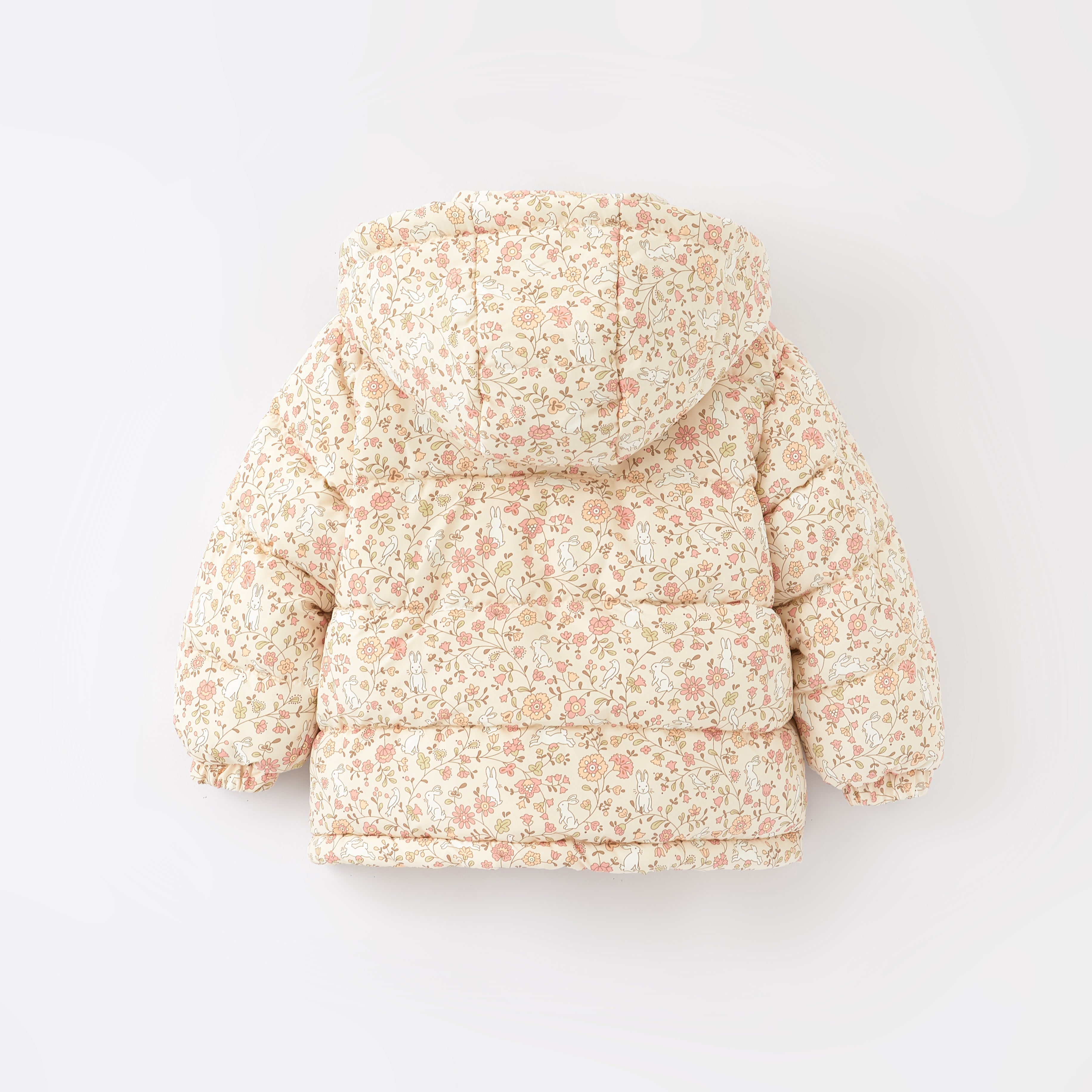 （Pre Order）Adorable Floral Winter Coats with Oversized Bows for Little Girls