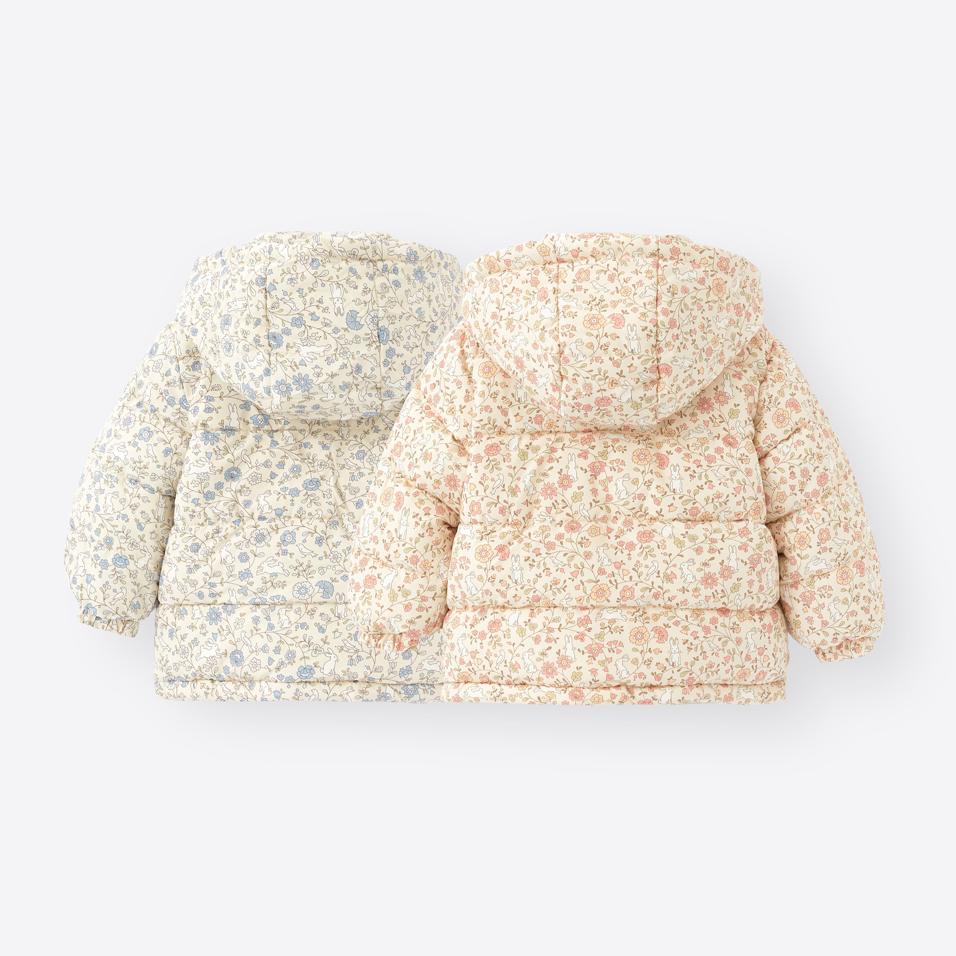 （Pre Order）Adorable Floral Winter Coats with Oversized Bows for Little Girls