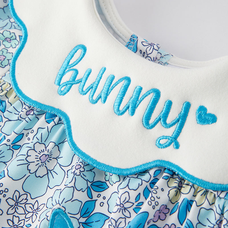 （In Stock）Baby Girls Easter Bunny Embroidery Bloomer Set