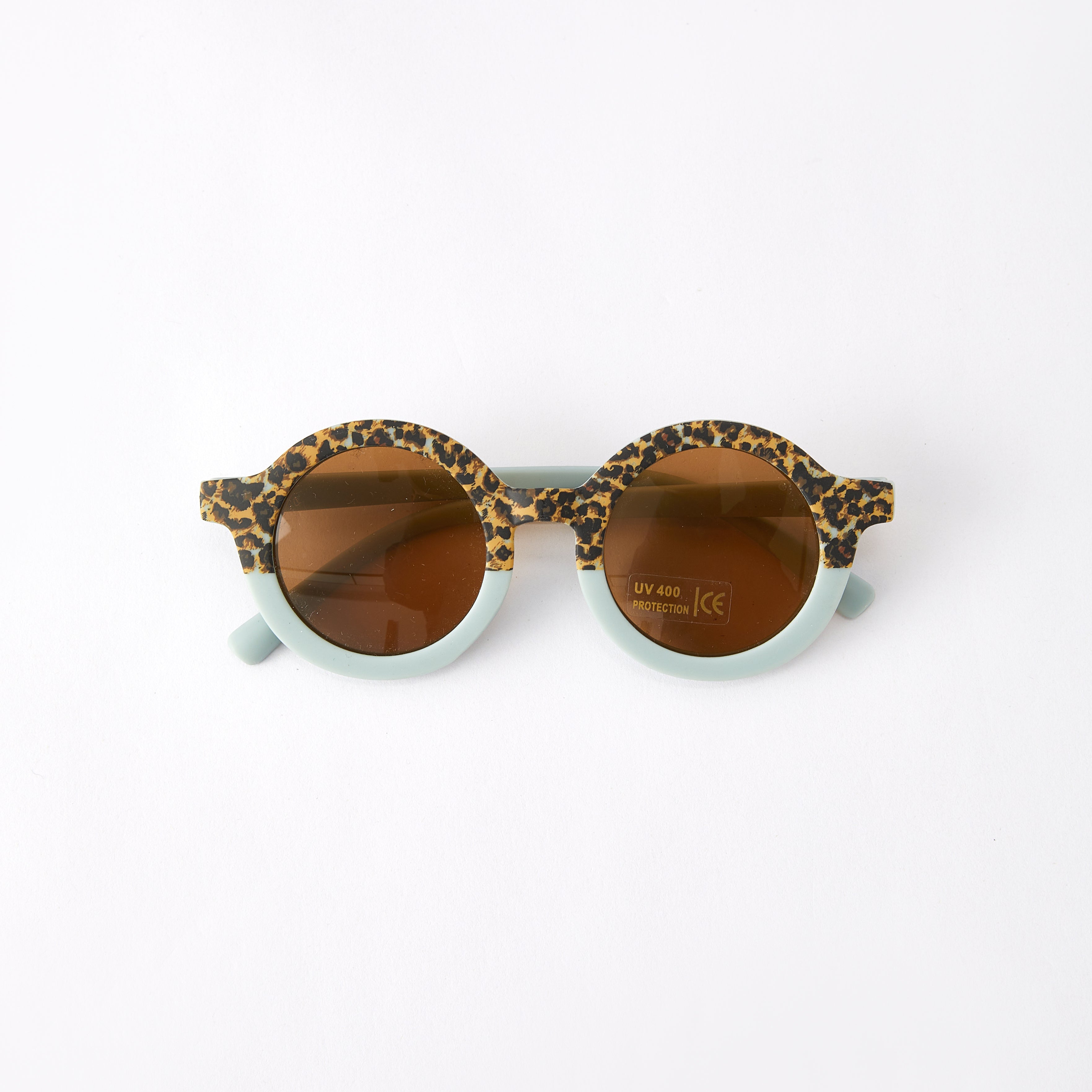 （In Stock）Kids Fashion Leopard Print Matching Color Sunglasses