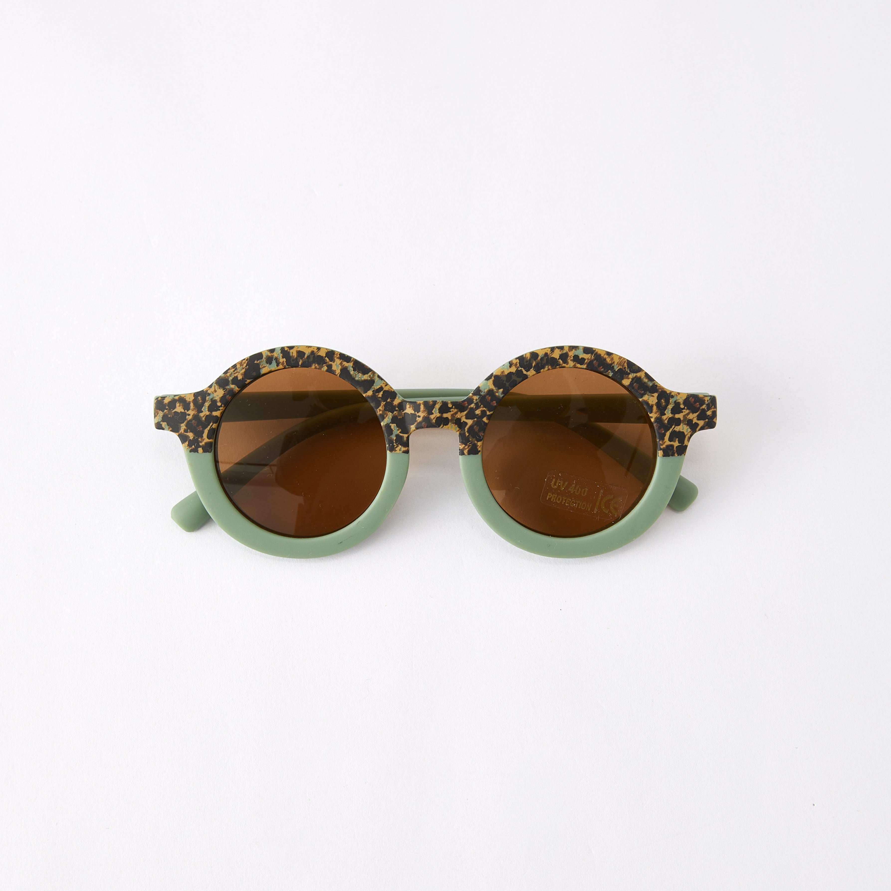 （In Stock）Kids Fashion Leopard Print Matching Color Sunglasses