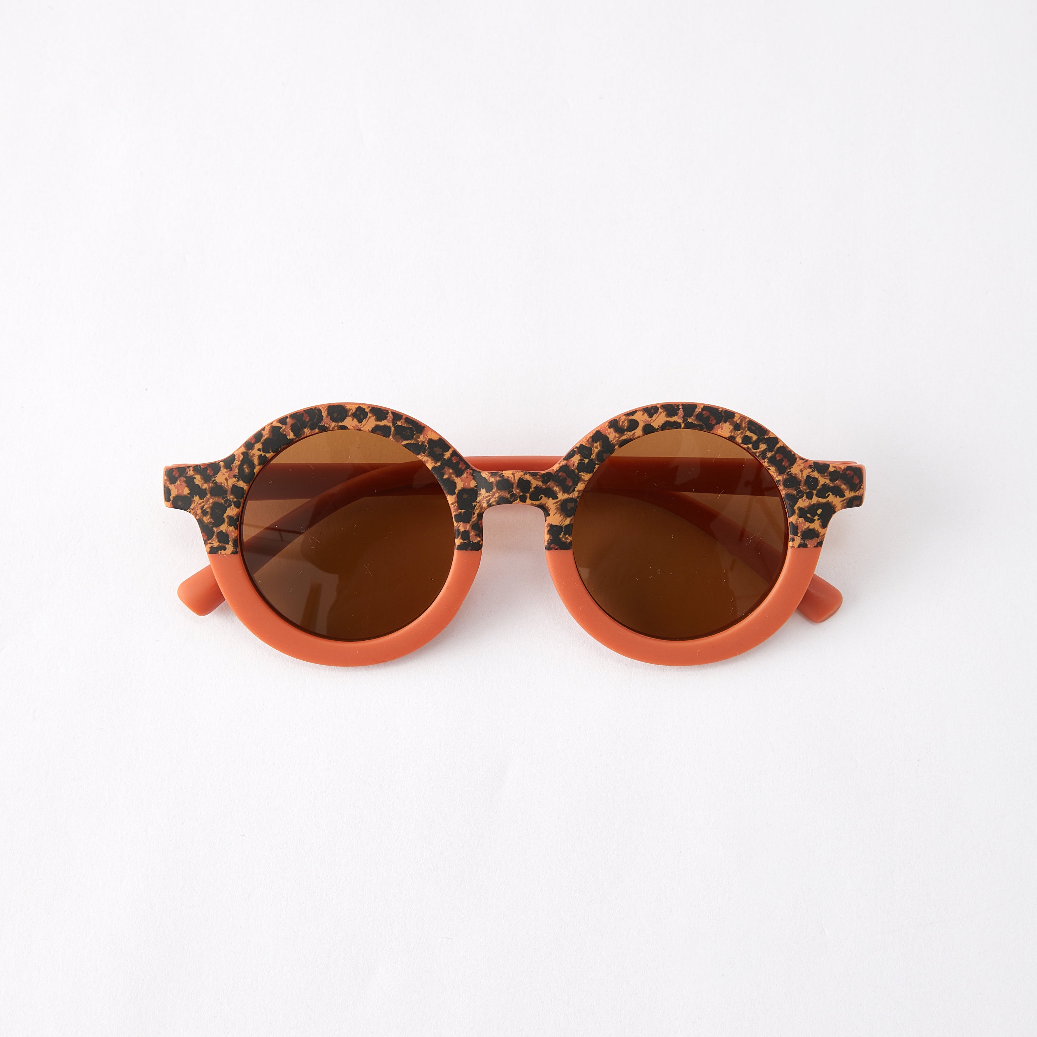 （In Stock）Kids Fashion Leopard Print Matching Color Sunglasses