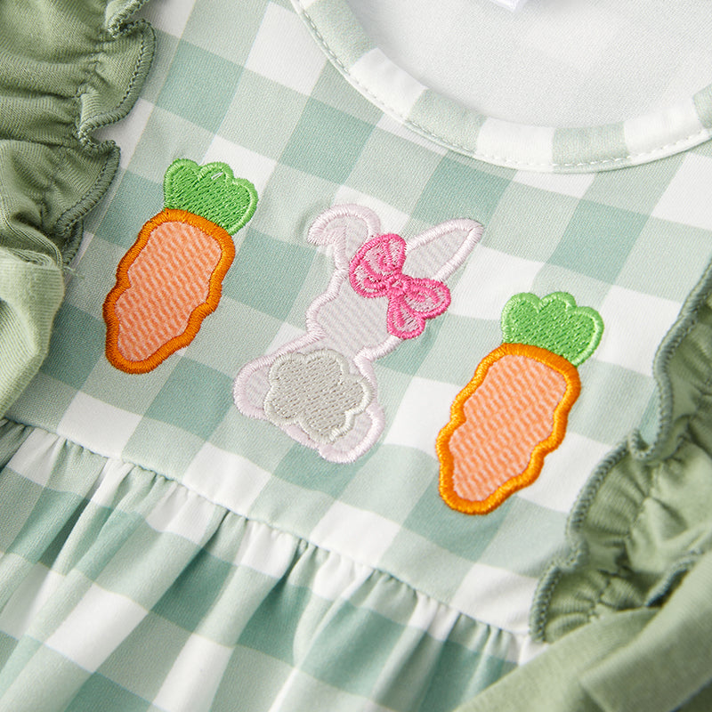 （In Stock）Toddler Girls Easter Bunny Applique Romper