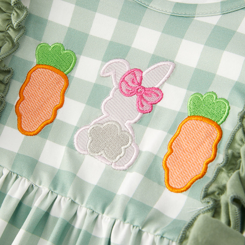 （In Stock）Girls Easter Bunny Applique Dress