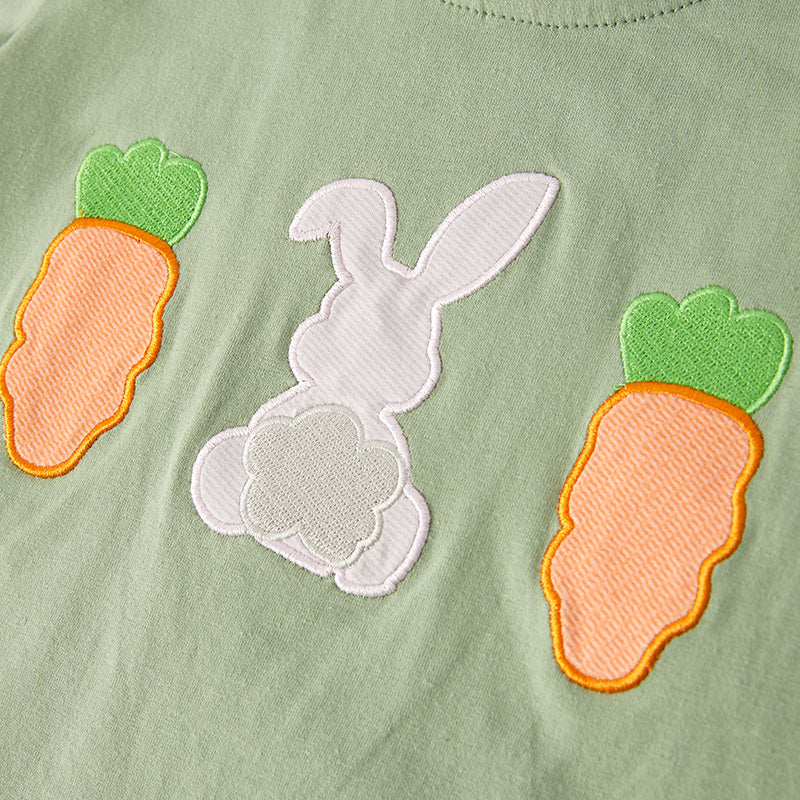 （In Stock）Boys Easter Bunny Applique Shorts Set