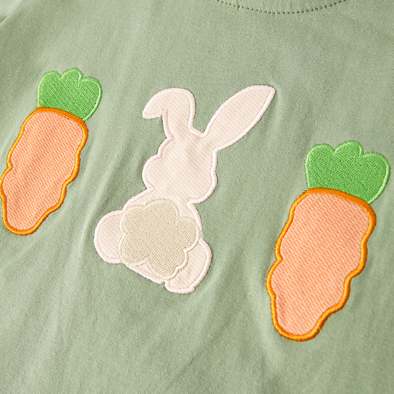 （In Stock）Boys Easter Bunny Applique Shorts Set