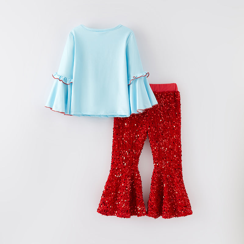 （In Stock）Girls DR SEUSS Print Sequin Velvet Pants Set