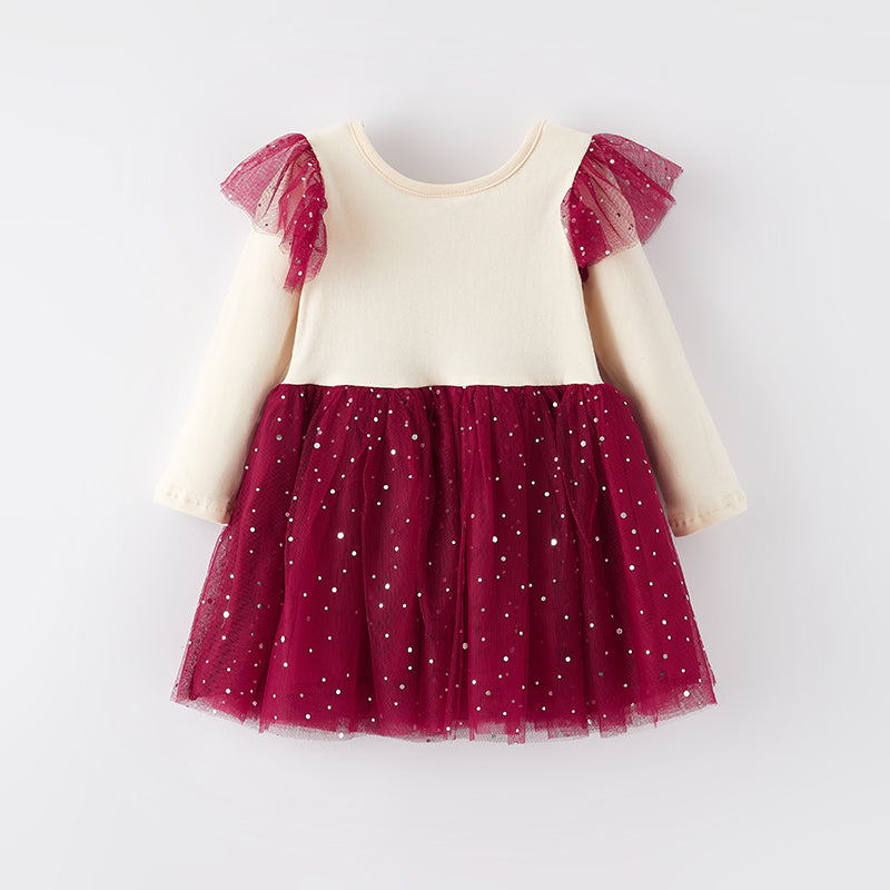 （In Stock）Girls Valentine's Day Embroidery Tulle Dress Party Dress