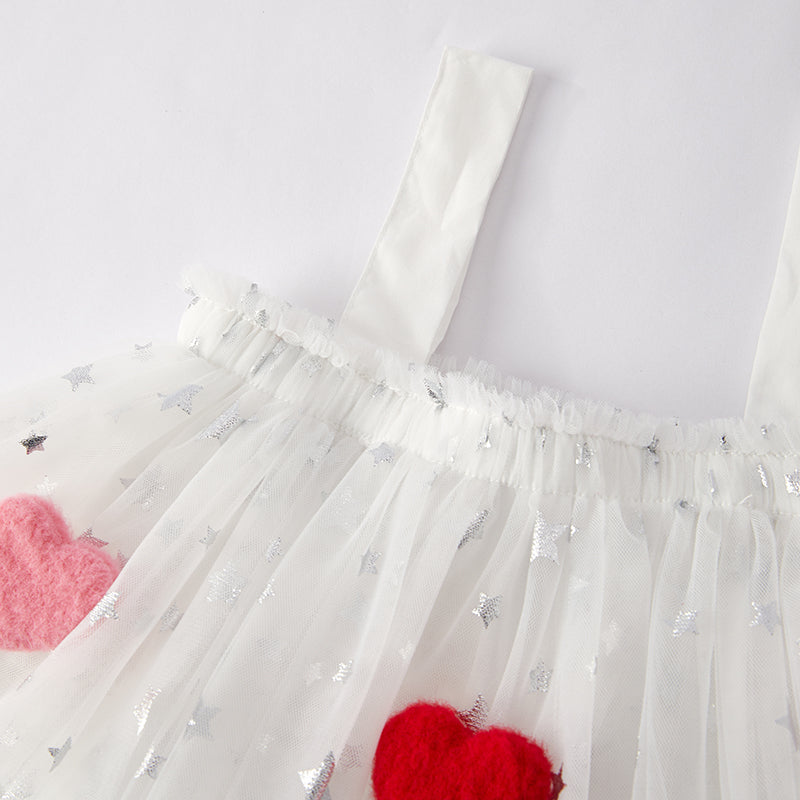 （In Stock）Girls Valentine's Day Heart Sequin Tiered Dress