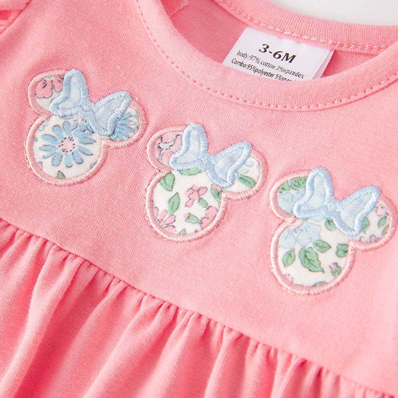 （In Stock）Toddler Girls Spring and Summer Cartoon Applique Bloomer Set