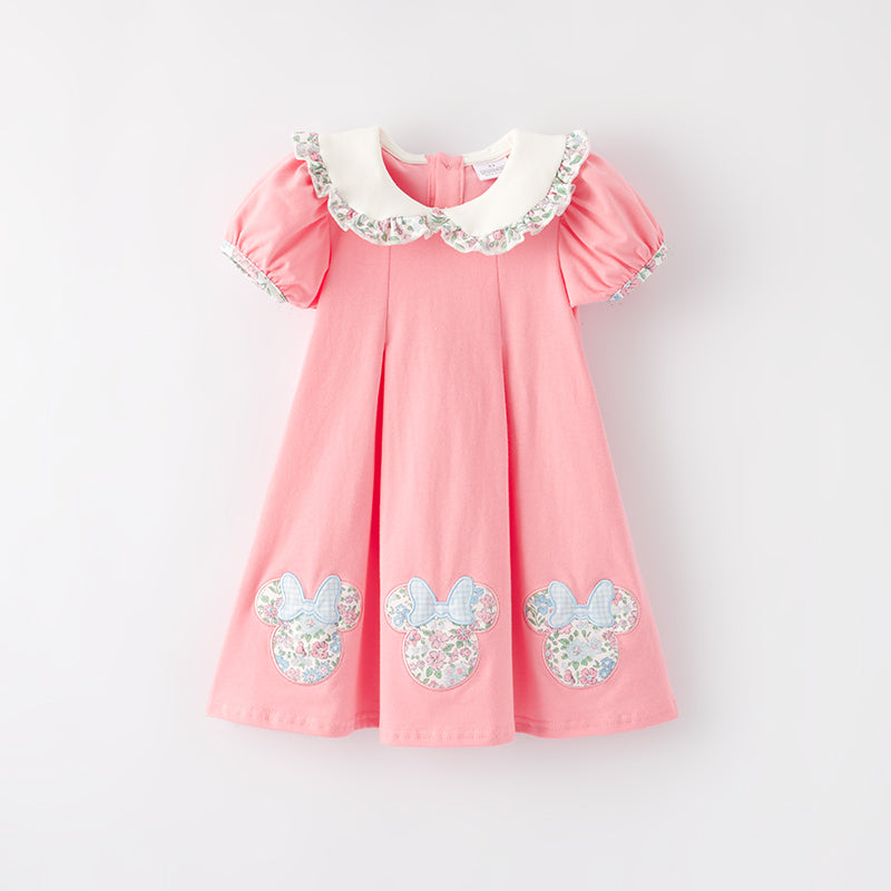 （In Stock）Girls Spring and Summer Cartoon Applique Dress