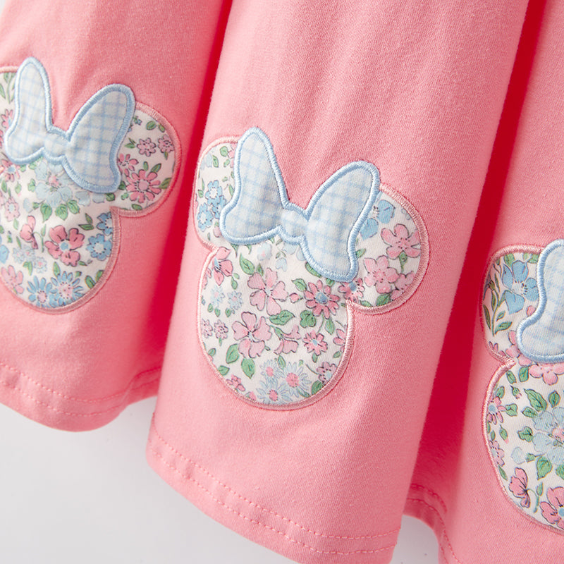 （In Stock）Girls Spring and Summer Cartoon Applique Dress