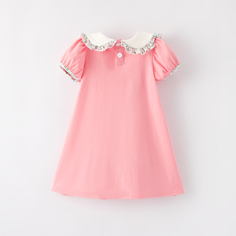 （In Stock）Girls Spring and Summer Cartoon Applique Dress