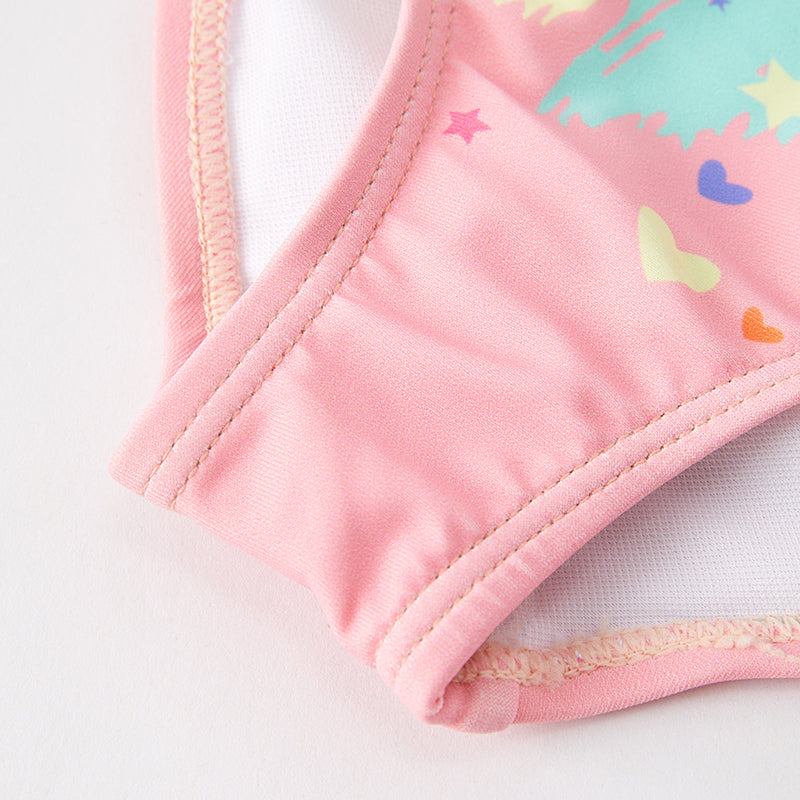 （In Stock）Girls Summer Rainbow Print Swimsuit