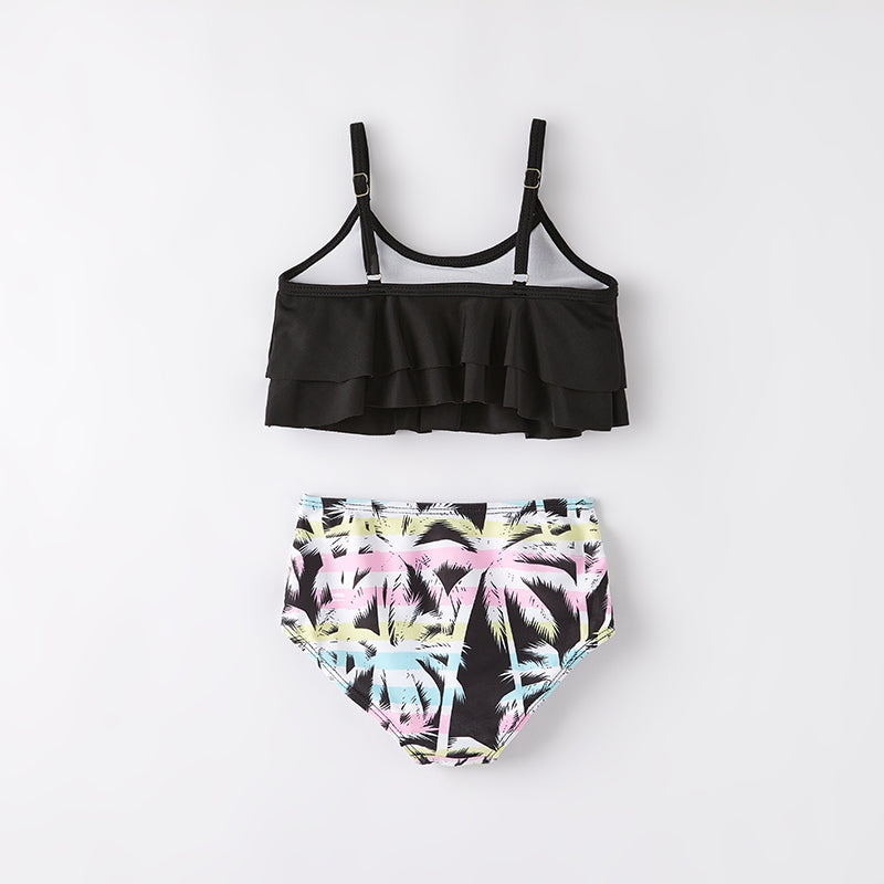 （In Stock）Mommy and Me Summer Palm Tree Print Swimsuit