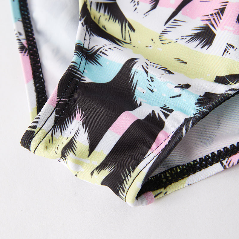 （In Stock）Mommy and Me Summer Palm Tree Print Swimsuit