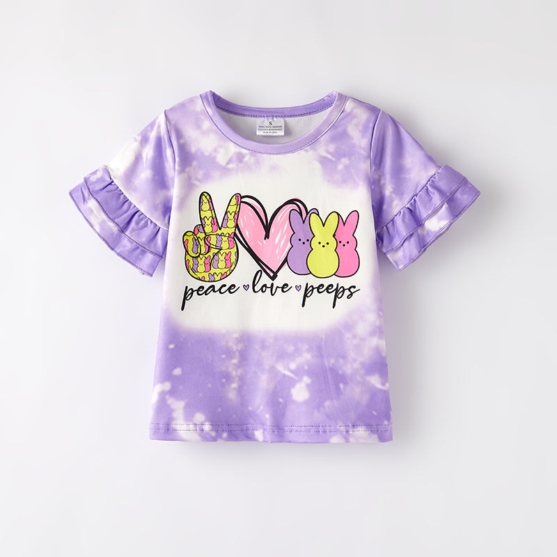 （In Stock）Girls Easter Bunny Print Top