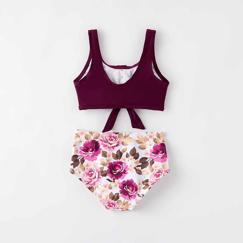 （In Stock）Mommy and Me Summer Fuchsia Floral Swimsuit