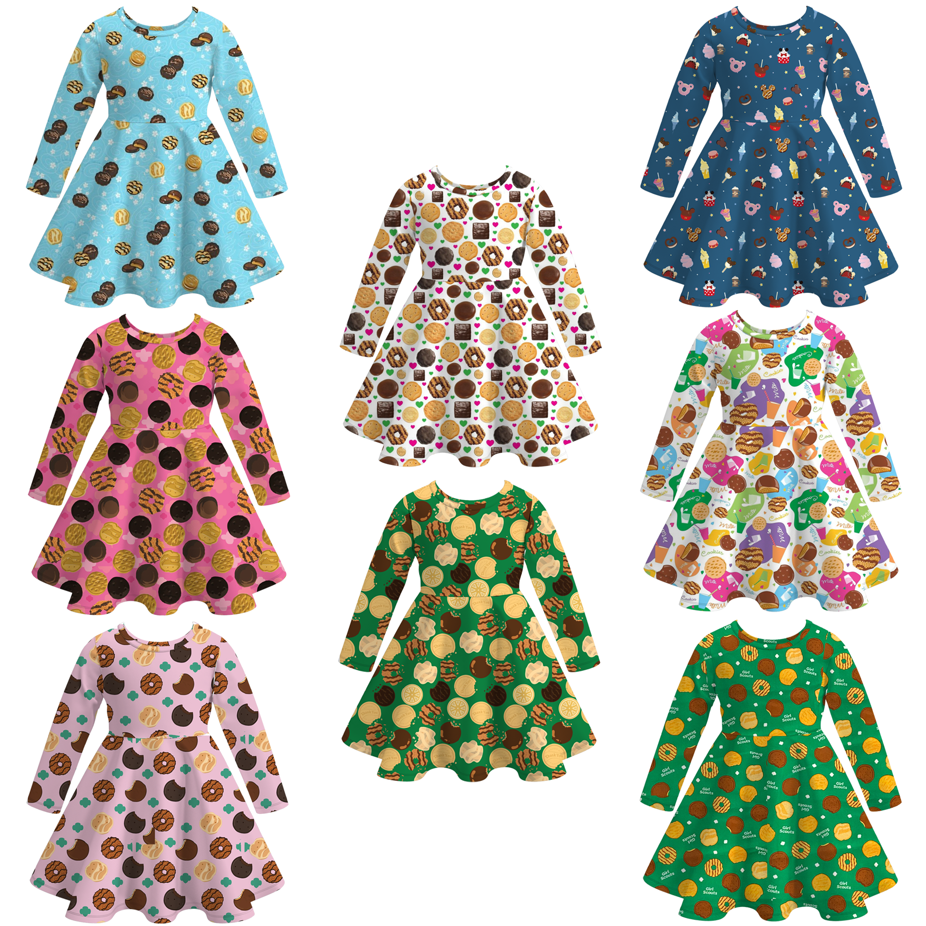 （Pre Order）Girls Scout Cookie Print Dress