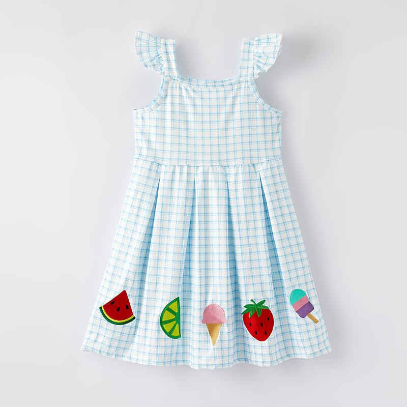 （In Stock）Girls Spring and Summer Fruit Embroidery Dress