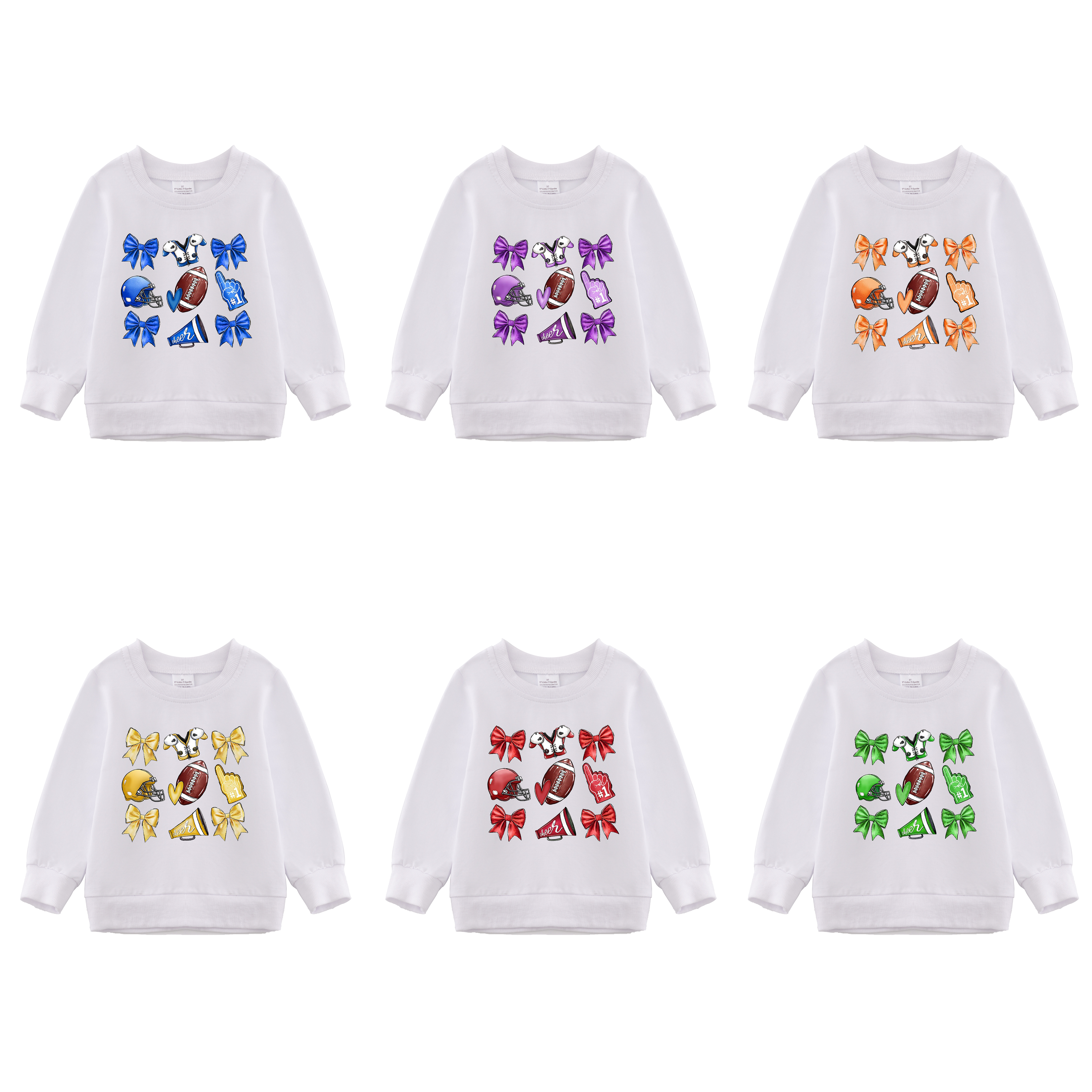 （Pre Order）Girls Fall Football Print Sweatshirt