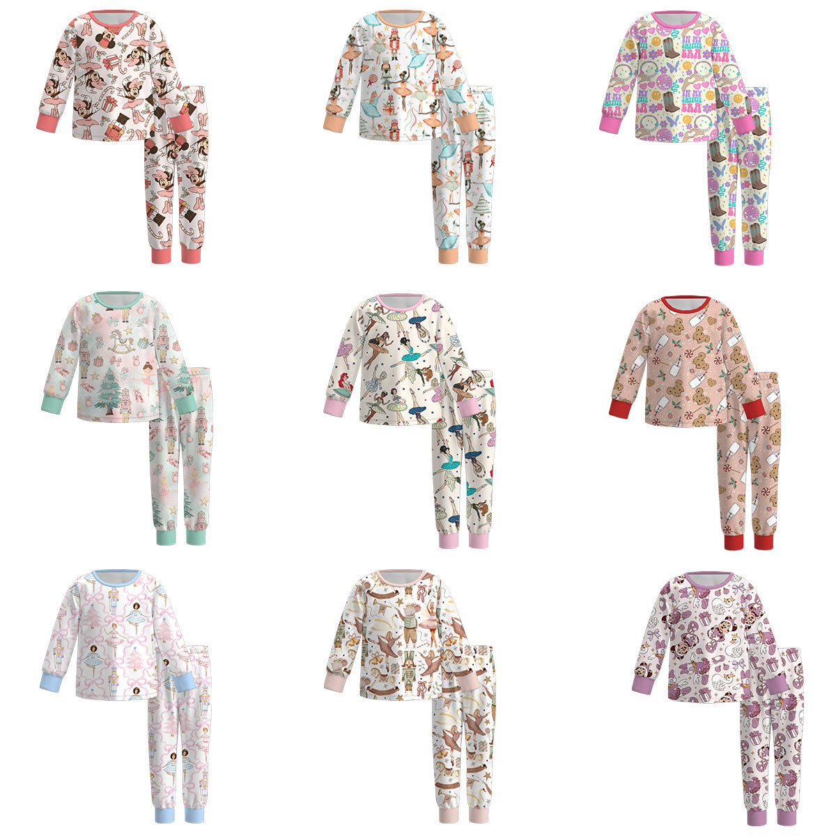 （Pre Order）Girls Christmas Nutcracker Print Pajamas